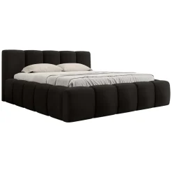 Letto oversize 180x200cm con rete contenitore imbottito nero Aluna