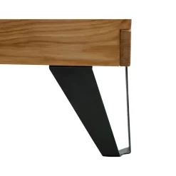 Letto oversize 180x200cm testiera imbottita piedi in metallo legno massello rovere antracite Cortelia
