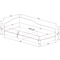 Letto singolo contenitore 82x190cm reversibile rovere Alex Gihome®