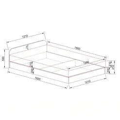 Letto 120x190cm una piazza e mezza contenitore rovere sonoma Carducci