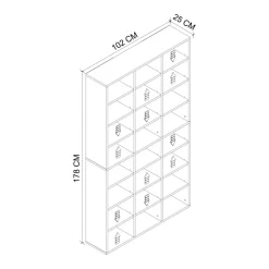 Libreria da parete 102x178h cm moderna soggiorno bianco Macondo
