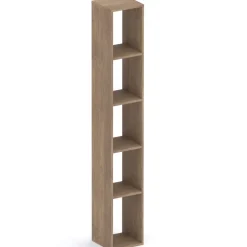 Libreria mobile multiuso scarpiera dispensa 195x186h rovere scuro marrone bronzo Sunset 1003