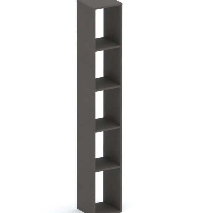 Libreria moderna 84x186h cm 1 anta ossido nero Sunset 1004