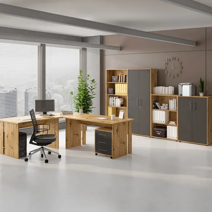 Libreria ufficio moderna 79x188h cm rovere Woody