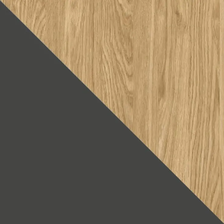 Libreria 83x155 cm 1 anta 2 cassetti antracite rovere Essenzia