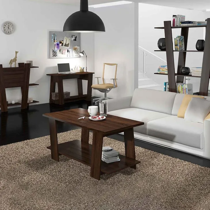 Libreria 150x194h cm design moderna da parete rovere scuro Cosmo