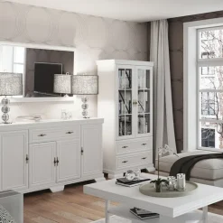 Libreria 68x193h cm 5 ripiani shabby bianco frassinato Kelly