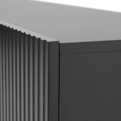 Madia moderna 181x83h cm con camino elettrico cannettato antracite Essence