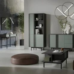 Madia 123x87 cm 2 ante 3 cassetti antracite verde Essenzia