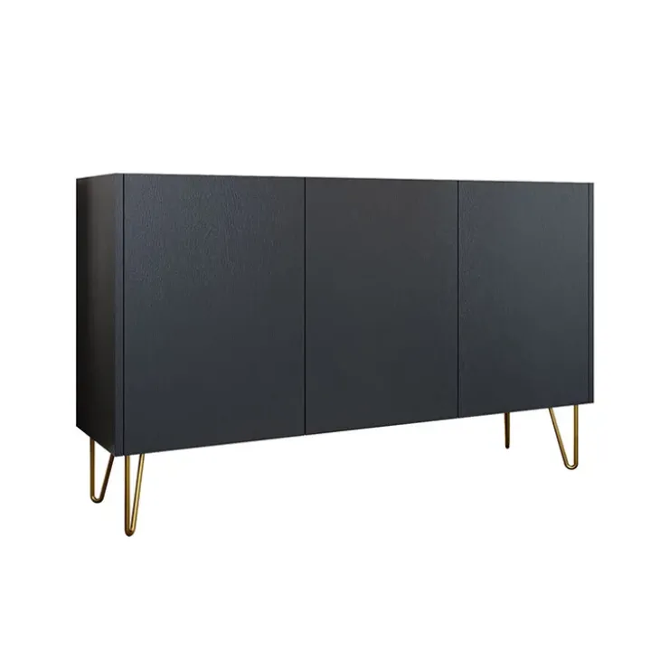 Madia 144x83h cm 3 ante moderna grafite frassinato marmo nero Visby