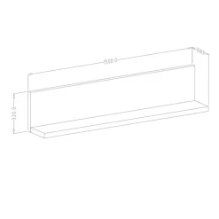 Mensola 150x32h cm per parete attrezzata rovere Megan Gihome®