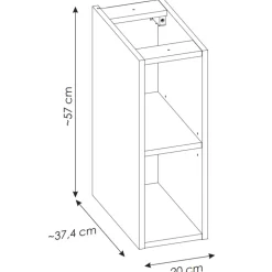 Mobile bagno sospeso cannettato 100cm con lavabo e colonna nero rovere Cleany