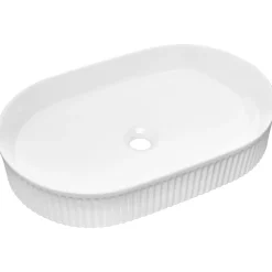 Mobile bagno sospeso cannettato 80cm con lavabo e colonna nero rovere Cleany