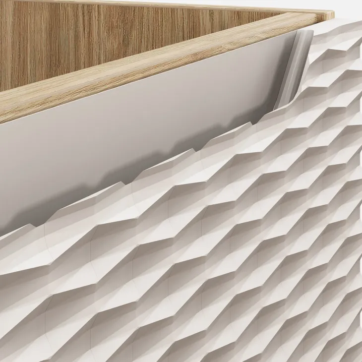 Mobile bagno sospeso 90cm 3 ante beige rovere Swim