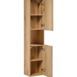 Mobile bagno sospeso 140cm 4 ante con colonna rovere Rovery
