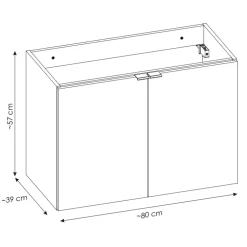 Mobile bagno sospeso 80cm 2 ante rovere nero Rovery