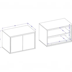 Mobile bagno sospeso 78cm 2 ante tortora nero Linda