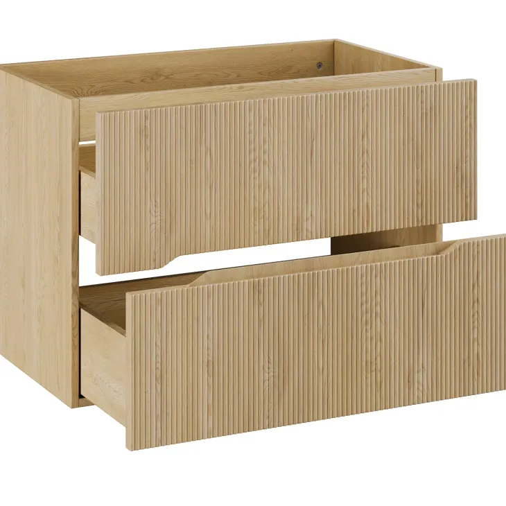 Mobile bagno sospeso 80cm cannettato 2 cassetti rovere Pretty