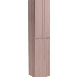 Mobile bagno sospeso 60cm cannettato con lavabo, colonna e specchio rosa Autentic