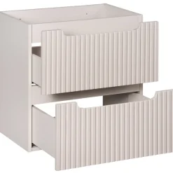 Mobile bagno sospeso 140cm cannettato 4 cassetti beige rovere Cleany