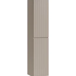 Mobile bagno sospeso 60cm cannettato con lavabo, colonna e specchio beige Autentic