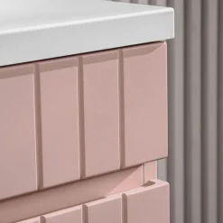 Mobile bagno sospeso 60cm cannettato 1 cassettone rosa Autentic