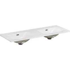 Mobile bagno sospeso 120cm cannettato con 2 lavabi 2 cassettoni bianco Autentic