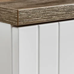 Mobile bagno sospeso 160cm cannettato 2 cassettoni bianco quercia Autentic