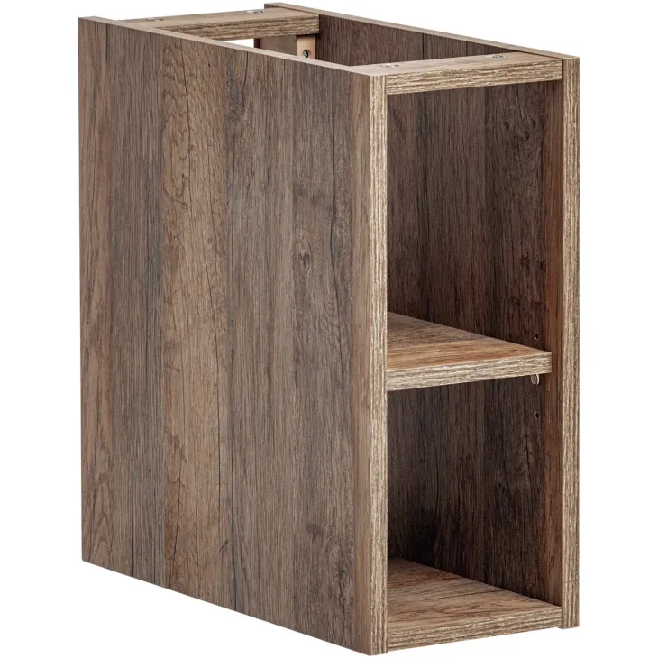 Mobile bagno sospeso 100cm cannettato con lavabo, colonna e specchio bianco quercia Autentic