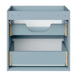 Mobile bagno sospeso 100cm cannettato con cesto portabiancheria azzurro rovere Celestiale