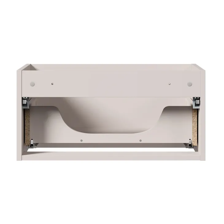 Mobile bagno sospeso 80cm cannettato con cassetto anta e vano beige rovere Cleany