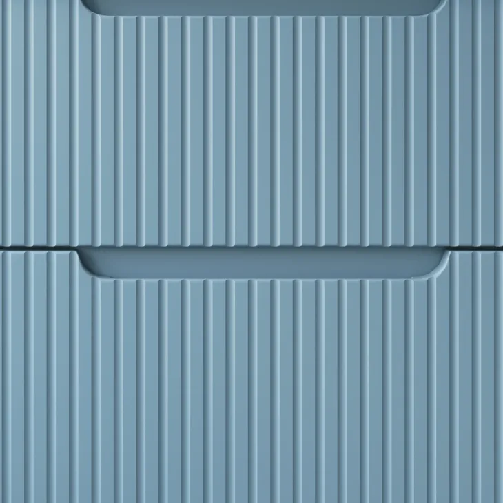 Mobile bagno sospeso 60cm cannettato 2 cassetti azzurro rovere Celestiale