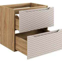 Mobile bagno sospeso 120cm 4 cassetti beige rovere Swim