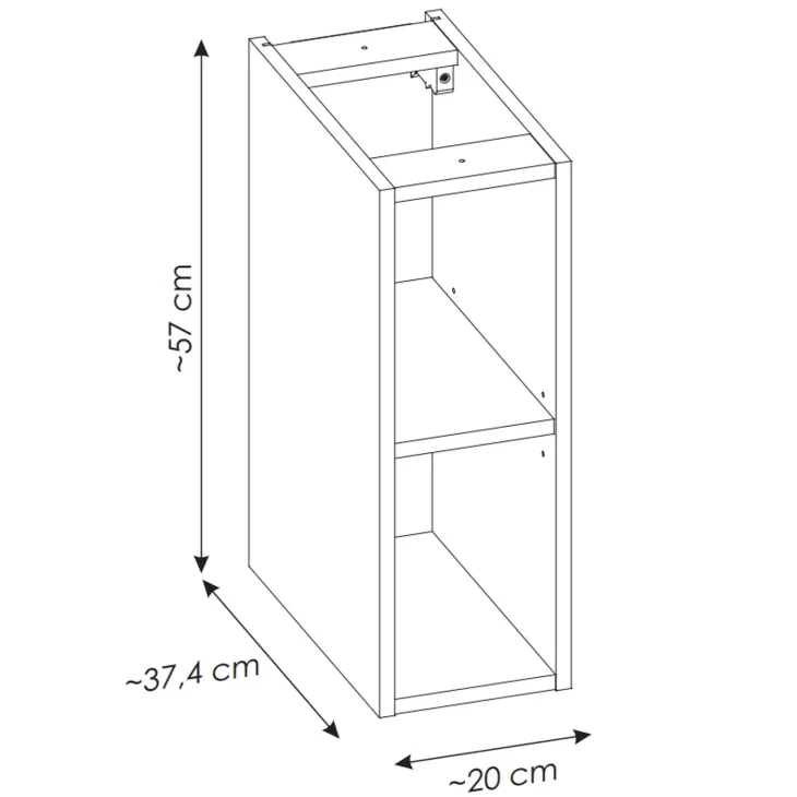 Mobile bagno sospeso 80cm 2 cassetti e vani rovere Rovery