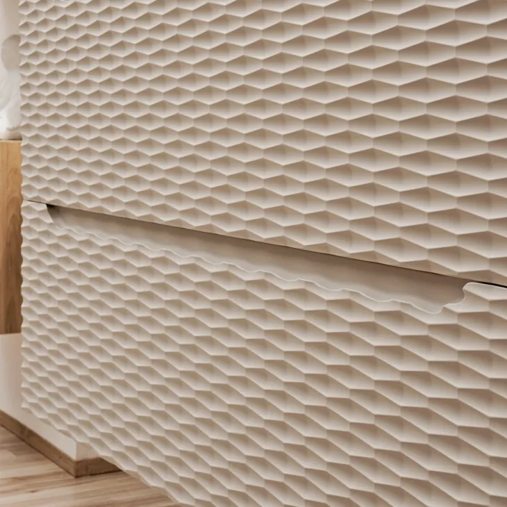 Mobile bagno sospeso 80cm 2 cassetti beige rovere Swim