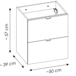 Mobile bagno sospeso 50cm 2 cassetti con lavabo rovere Rovery