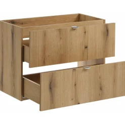 Mobile bagno sospeso 80cm 2 cassetti rovere nero Rovery