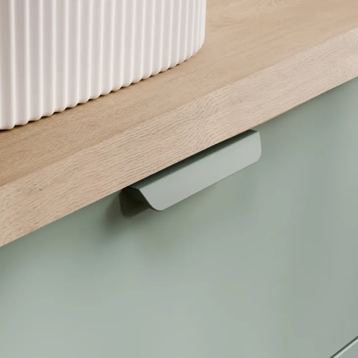 Mobile bagno sospeso 80cm 2 cassetti verde salvia rovere Speranza