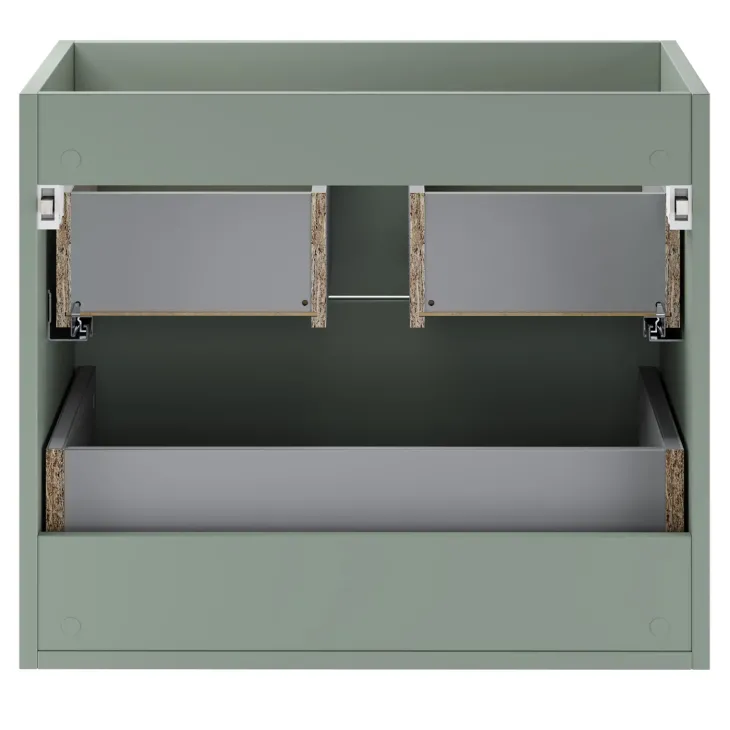 Mobile bagno sospeso 80cm 2 cassetti e vani verde salvia rovere Speranza