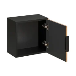 Mobile bagno sospeso 80cm cm con lavabo, specchio, colonna e cubotti quercia antracite Limpid