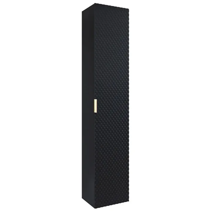 Mobile bagno sospeso 61cm con colonna nero frontali decorati Konny