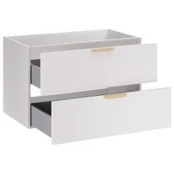 Mobile bagno sospeso 120cm con doppio lavabo 4 cassetti bianco Speranza