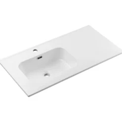 Mobile bagno sospeso 90cm con lavabo da incasso beige rovere Swim