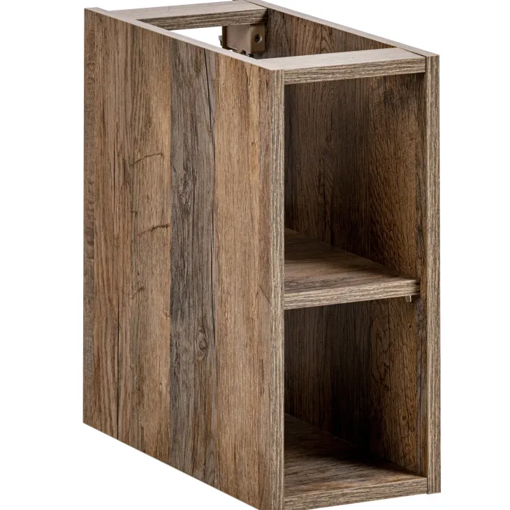 Mobile bagno sospeso 100cm con lavabo, mobile specchio e colonna grigio quercia Serif