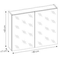 Mobile bagno sospeso 100cm con lavabo, mobile specchio e colonna grigio quercia Serif