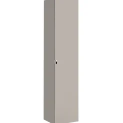 Mobile bagno sospeso 60cm con lavabo, mobile specchio e colonna grigio quercia Serif