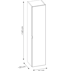 Mobile bagno sospeso 60cm con lavabo, mobile specchio e colonna grigio quercia Serif