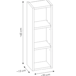 Mobile bagno sospeso 60cm con lavabo, mobile specchio, colonna e vani grigio quercia Serif
