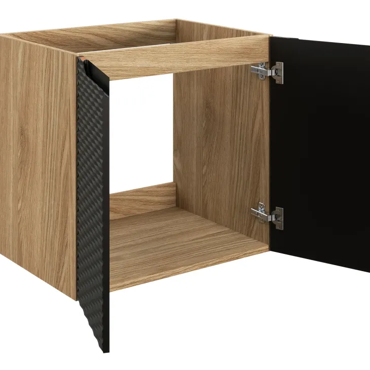 Mobile bagno sospeso 90cm con lavabo da incasso nero rovere Swim