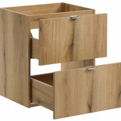 Mobile bagno sospeso 100cm con 2 lavabi e colonna rovere Rovery